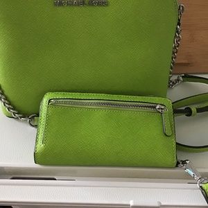Lime green Michael Kors with matching wallet